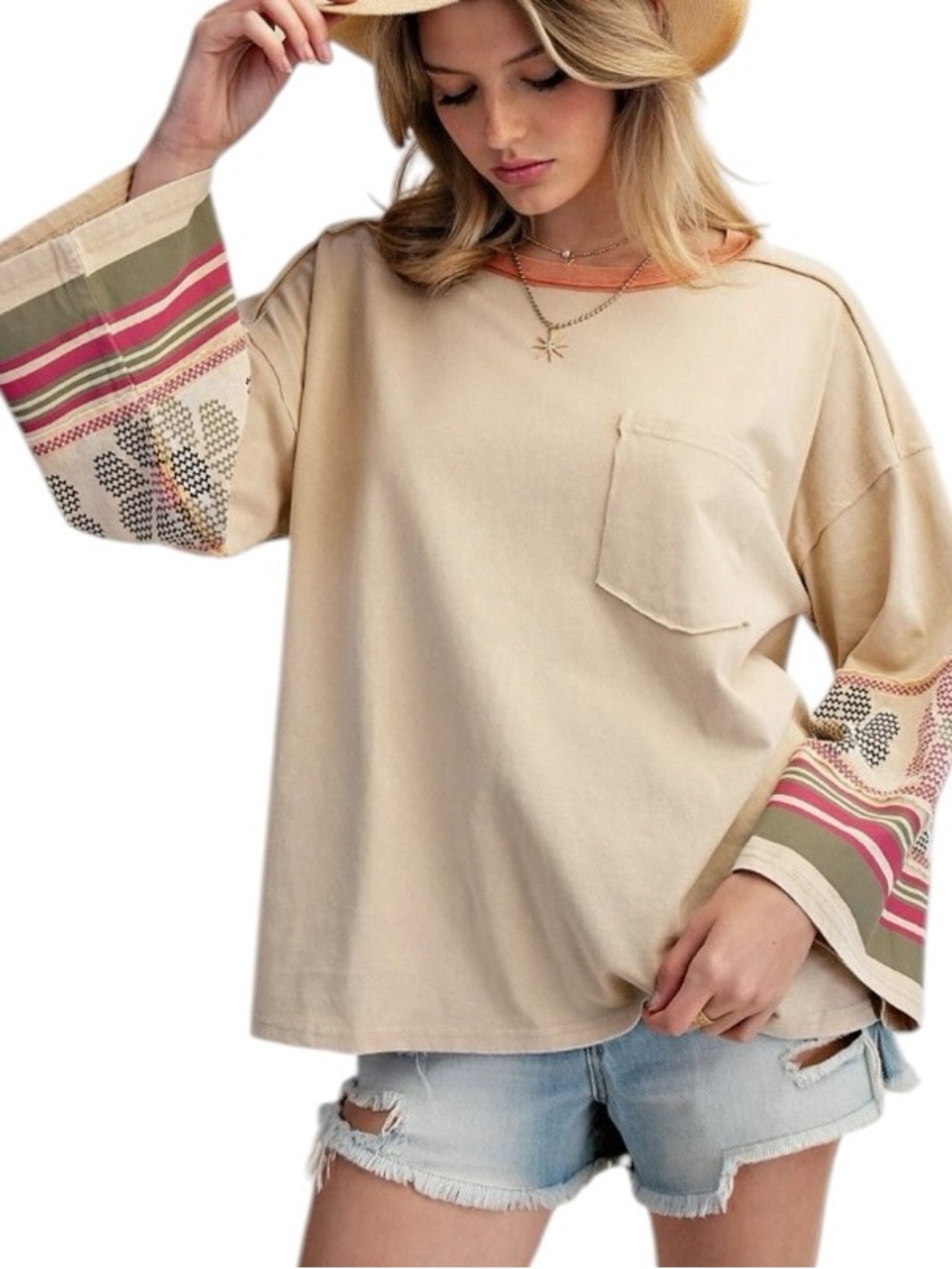 0800:  EASEL NWT TOP KHAKI (H28)